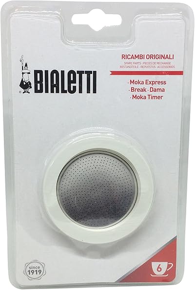 Bialetti Moka Seal and Aluminum Filter 72mm for 6 Cup Coffee Makers