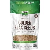 NOW Foods, Organic Golden Flax Seeds, Excellent Source of Fiber, 16 oz