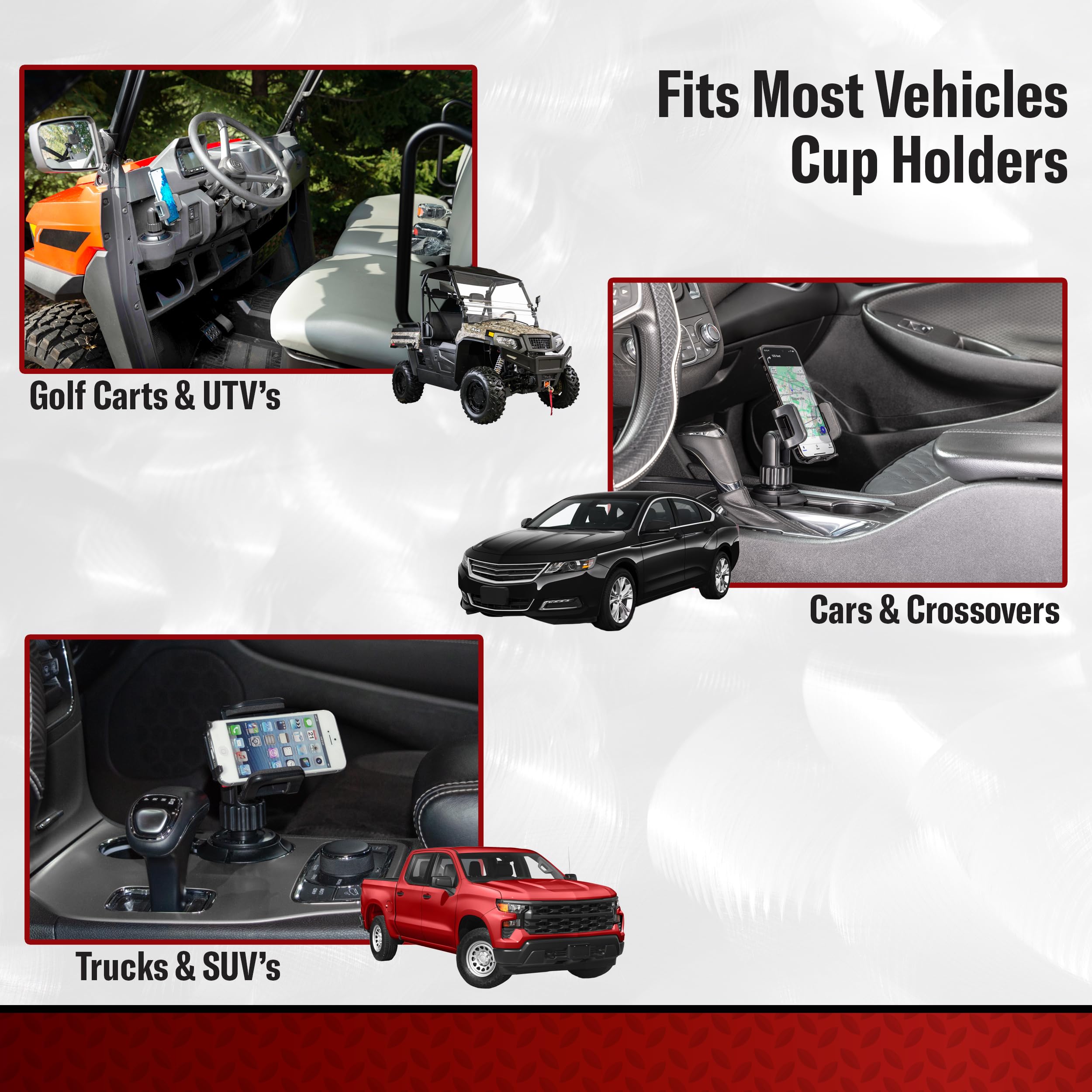 Tuff Tech Cradle Cup Mount Phone Holder, Universal Car Phone Holder
