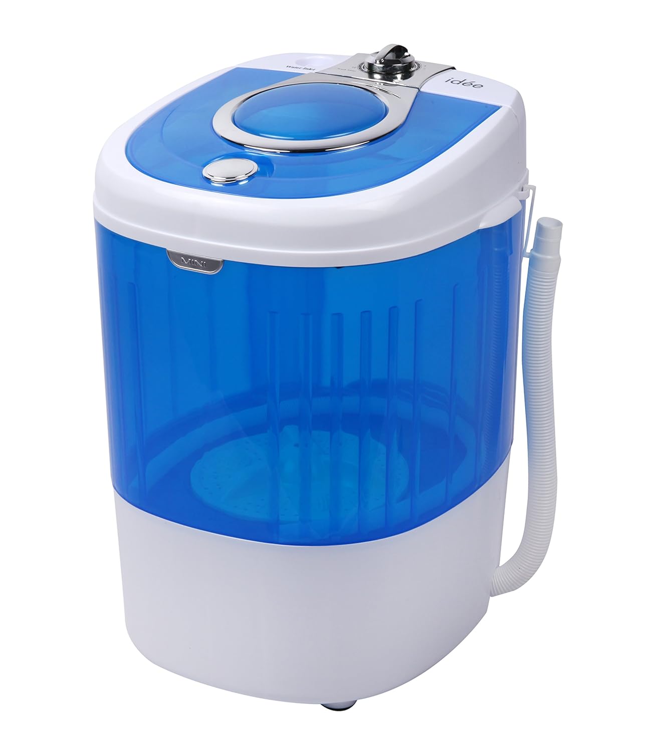 idée HCWM01WE Portable Single Tub 5.5 lb Capacity SemiAutomatic Mini Washer, Blue/White