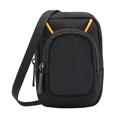 Amazon Basics Large Point and Shoot Padded Camera Case with Adjustable Shoulder Strap, Belt Loop, Interior Dimension 5.2 x 3.2 x 1 inches, Black