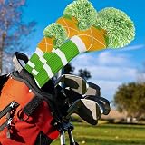 Scott Edward Knit Golf Club Covers Hybrids UT Green Yellow Argyle Long Neck view 5