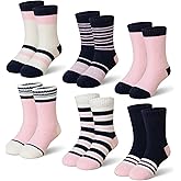 Eyean Kids Merino Wool Socks Boys Girls Thermal Winter Hiking Warm Thick Boot Cozy Toddler Crew Socks 6 Pairs