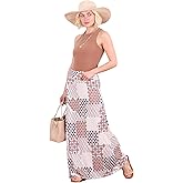 Popana Long maxi skirts for women – High Waisted Flowy Long Skirt for Women, Casual A-Line Plus Size Maxi Skirt