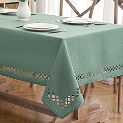MIULEE Mint Green Polyester Linen Rectangle