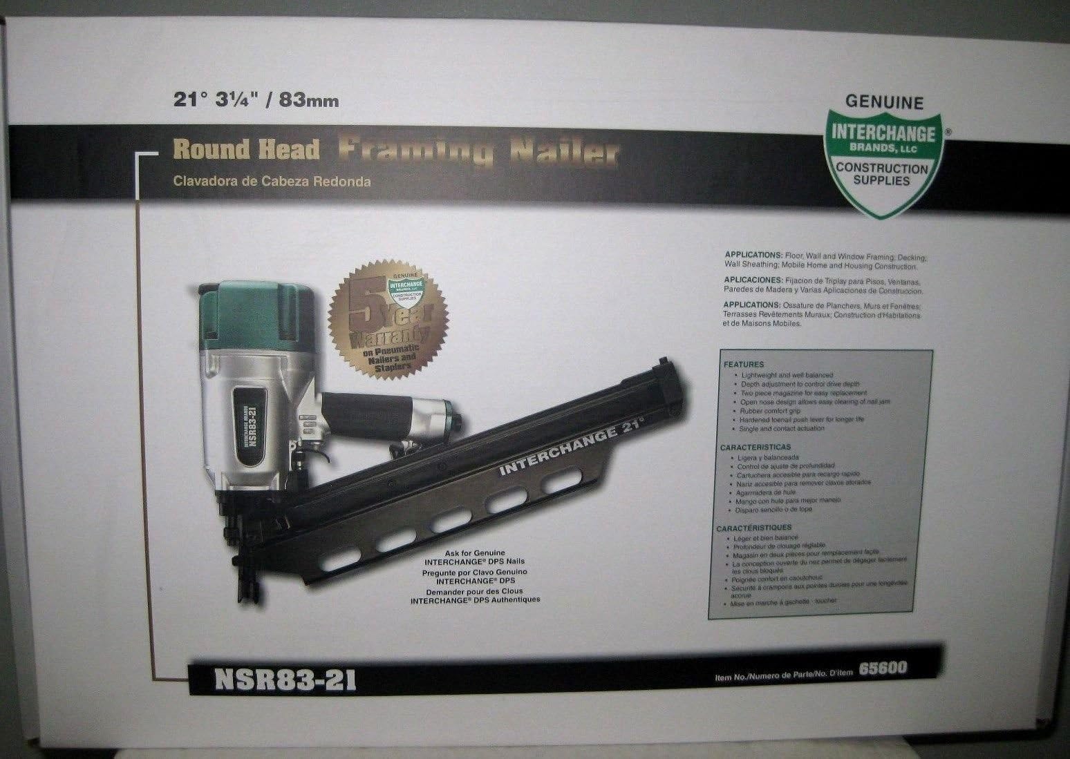 Interchange ICNNSR83-21 Round Head 21 Degree Framing Nailer