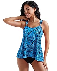RXRXCOCO Women Tankini Bathing Suits Ruffle High