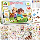 Huijing Toddler Activities Preschool Learning Busy Book - 29 Themes Binder Montessori Toys for Toddlers, Workbook Activity Au