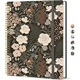 Taja Large Spiral Lined Journal for Women and Men, Notebook for Work | Wild Rose 8.5" x 11" Notebooks for Note taking, Writing &amp; Journaling, College Ruled Pages, Plastic Cover