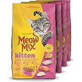 Meow Mix Kitten Li&rsquo;l Nibbles Dry Cat Food for Kittens, 4 Bags | 3.15 lb. bags, delicious flavors of chicken, ocean fish, salmon and turkey, provides complete and balanced nutrition