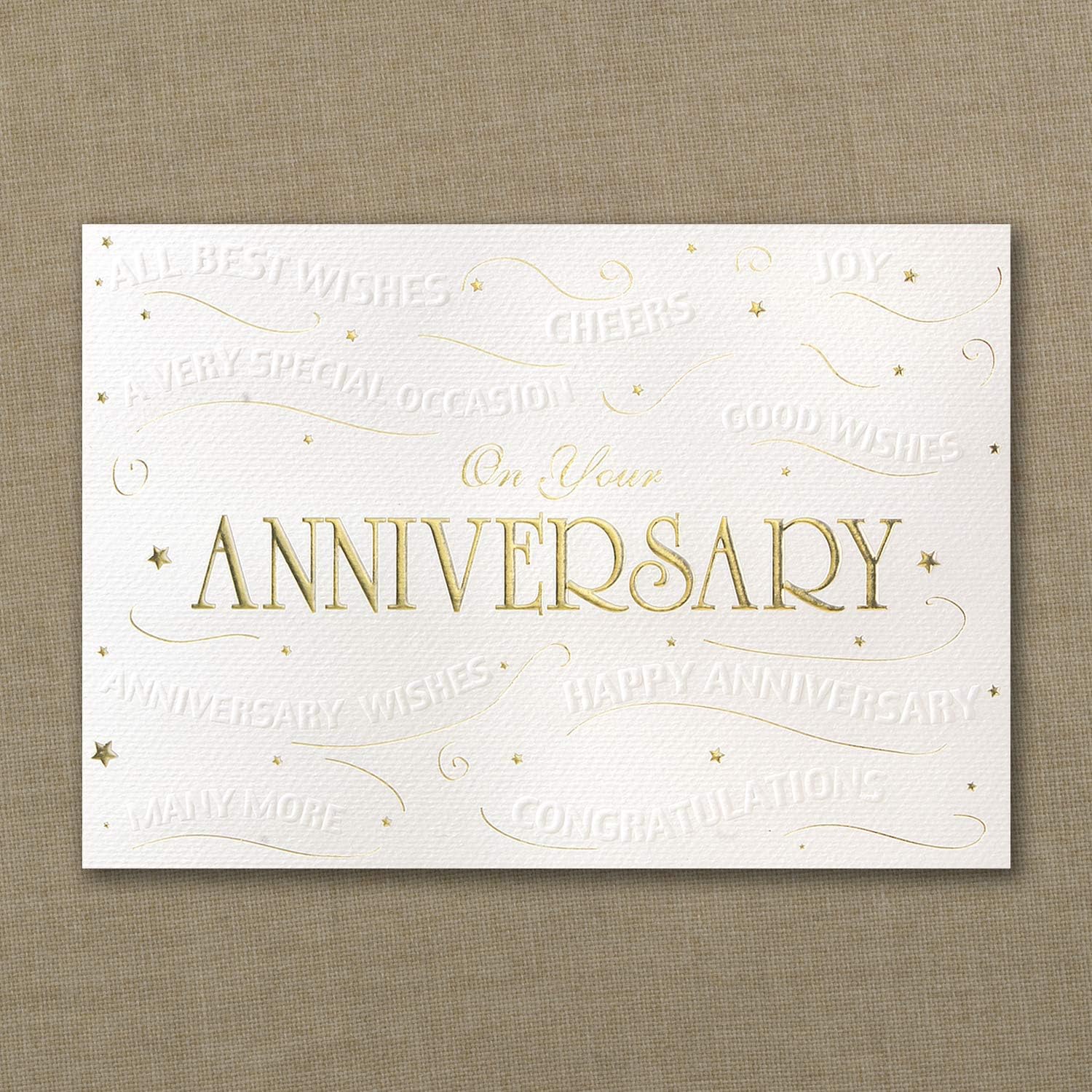 Amazon Com 950pk Embossed Anniversary Wishes Card Anniversary Cards Jewelry