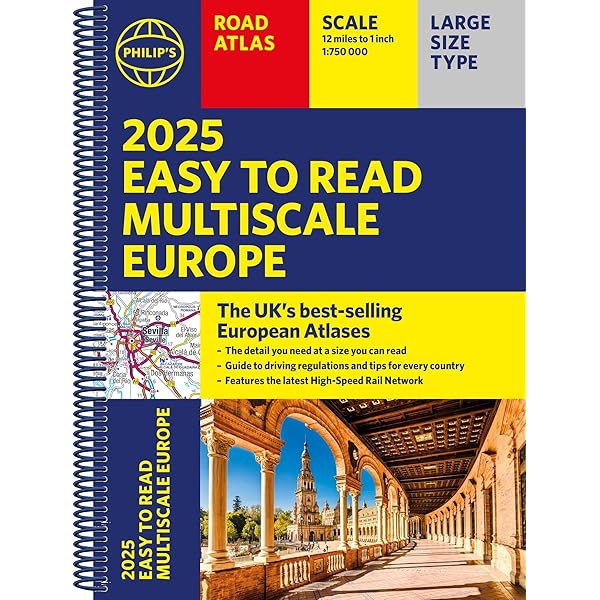 2025 Philip's Big Road Atlas of Europe: (A3 Paperback
