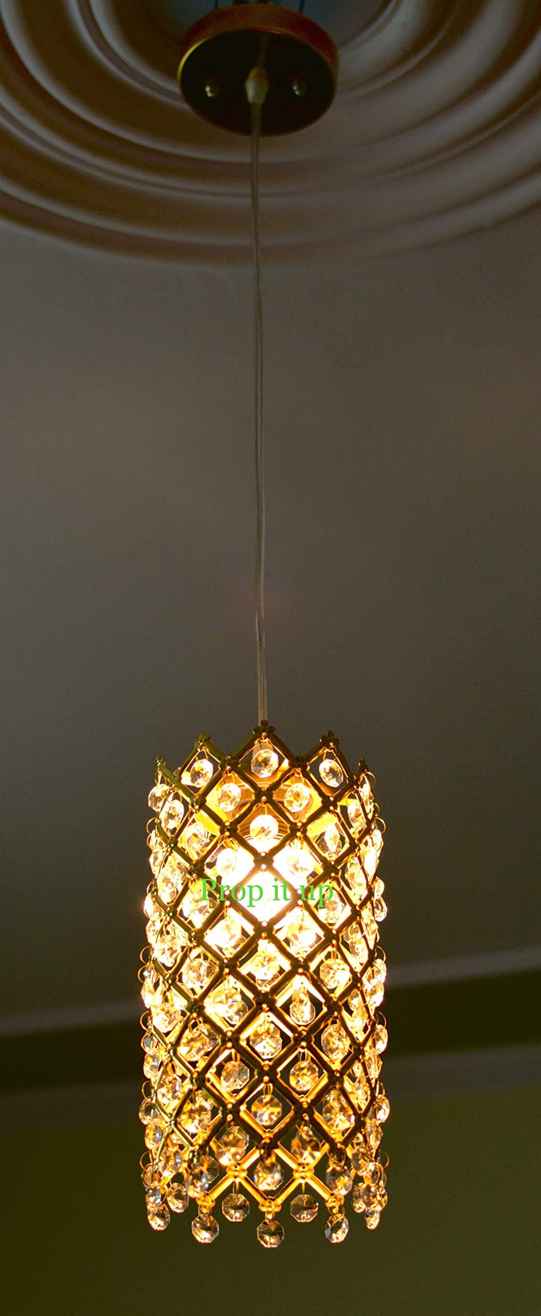 Prop It Up Starts Sale as Four/k-9 Crystal Chandelier, Made in India, Unique Design with Gold/Steel Finish economical Range (Small Gold)
