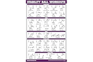 Exercise Ball Workout Poster - Stability Ball Routine - Balance Ball - Laminated - 18" x 24"