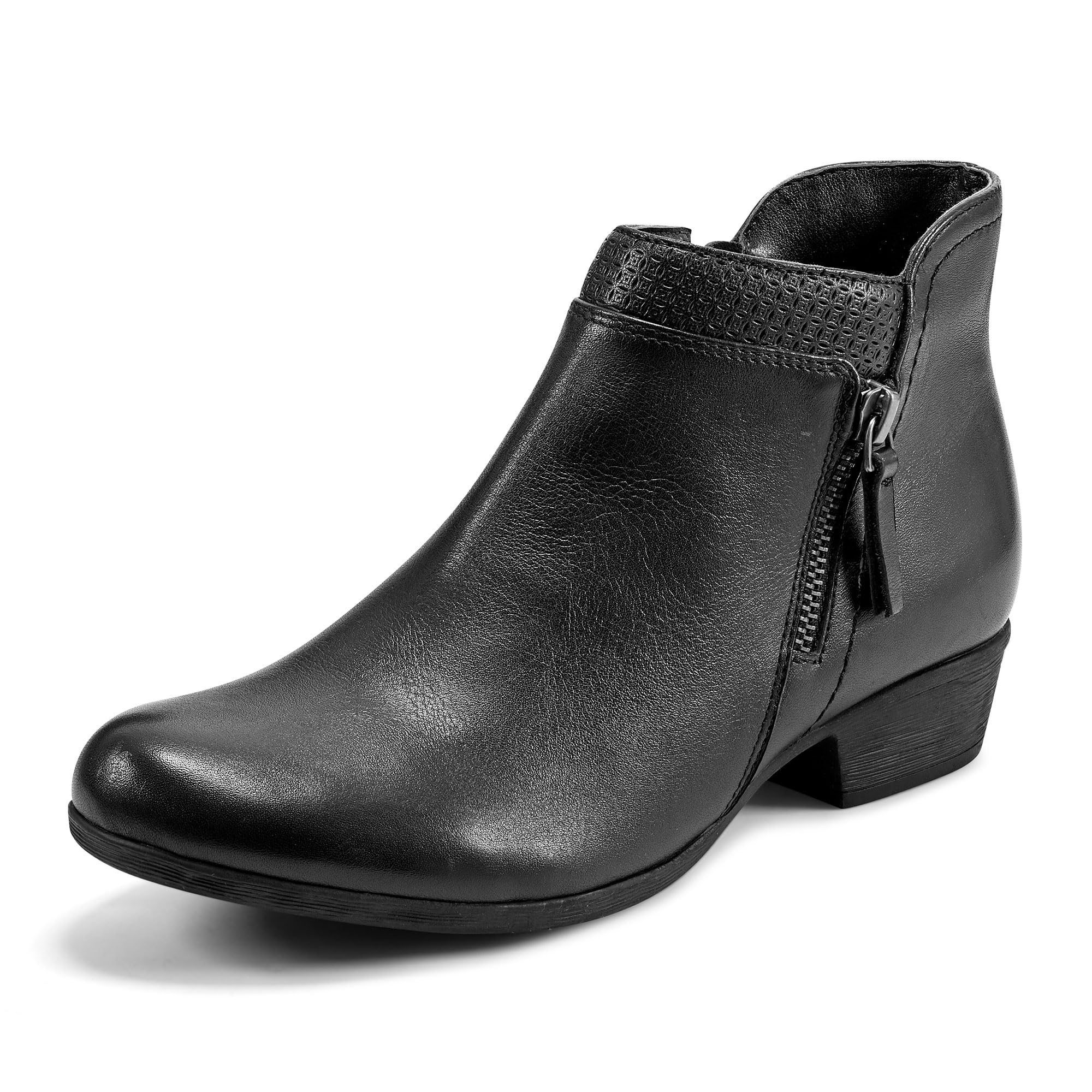 Rockport Women’s Carly Bootie Ankle Boot, Black Leather, 7 M US