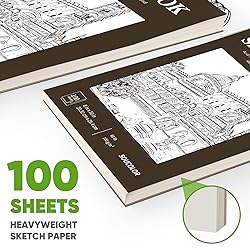 Soucolor 8" x 10" Blank Spiral Notebook| 100 Sheets