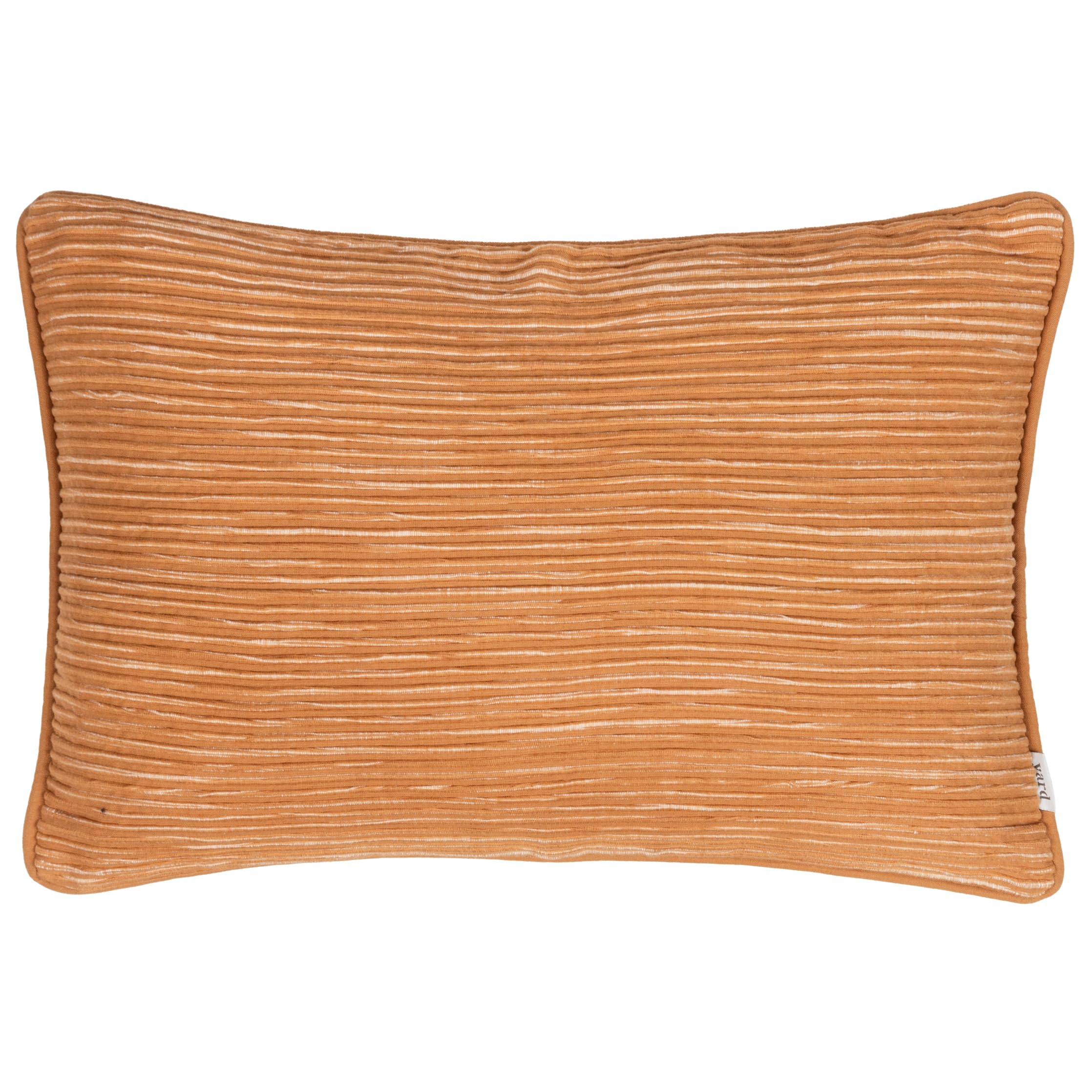 Furn Yard Cove Ribbed Cushion Cover – Textured Cotton Cushion Cover Soft Ribbed Design Piped Trim (Pecan – 50 x 35 cm)