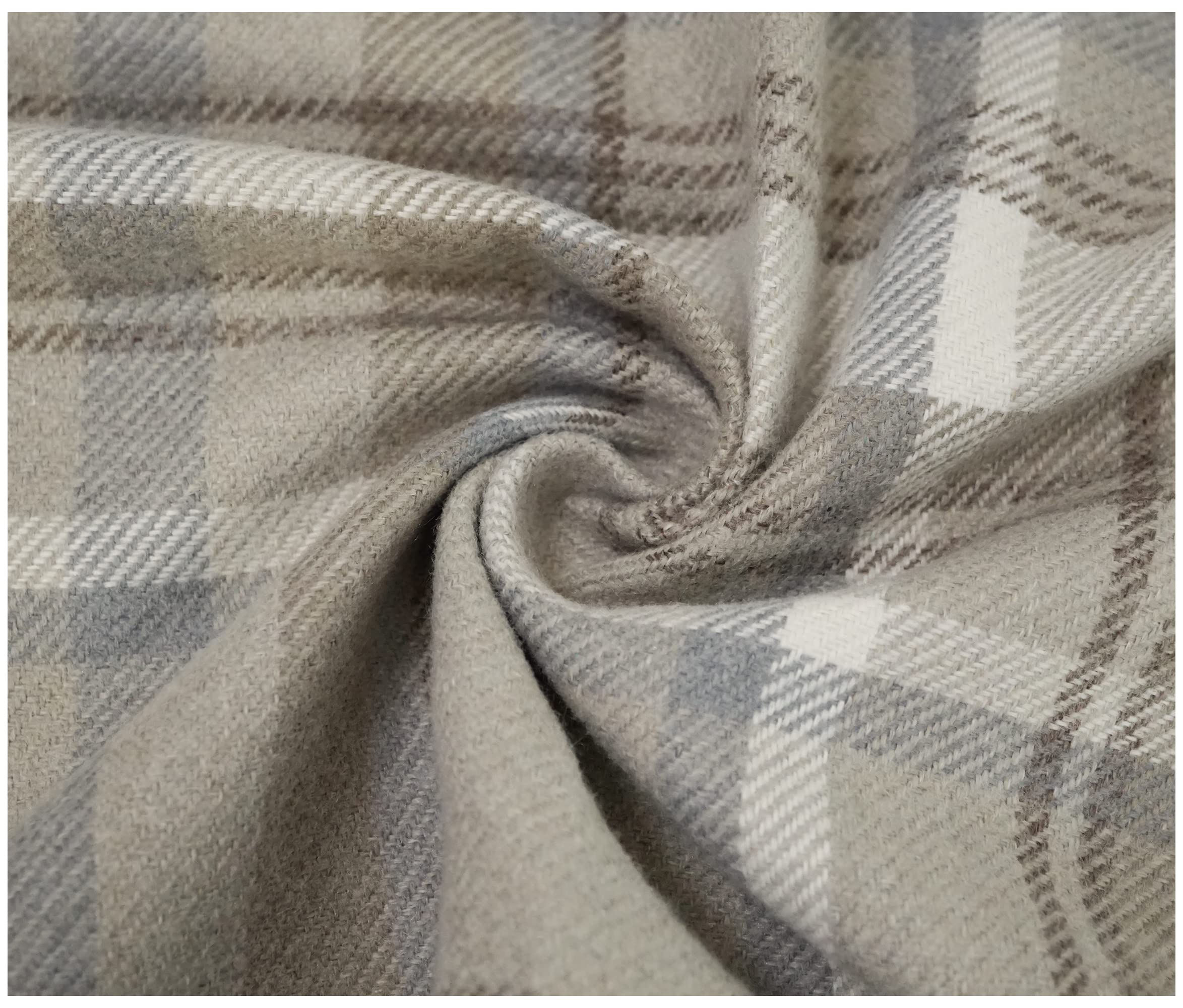 Skye Balmoral Thick Wool Effect Tartan Upholstery Curtain Fabric Sofa Plaid Fabric (200 x 140cm (2 Metre), Taupe)