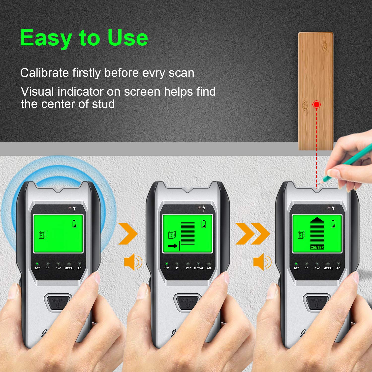 Stud Finder Wall Scanner, 5 in 1 Multifunction Upgraded Smart Stud