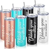 Sieral Thank You Gifts Appreciation Tumbler Employee Thank You for Being Awesome Stainless Steel Travel Tumbler 20 oz Graduation Gift Father Friends Mom Wife Coworker Women Men(Classic Color,8 Sets)