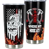 DECZHIYU Firefighter Gifts for Men - Fire Fighter Gifts for Men Retirement Fathers Day Christmas Birthday Gift for Fireman - 20oz Stainless Steel Tumbler with Lid Firefighter Gift