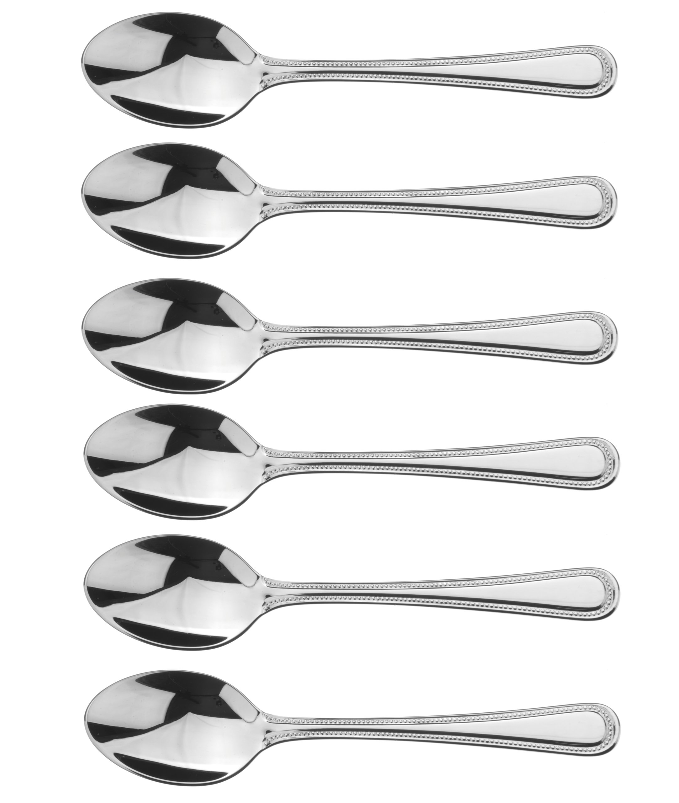 Arthur Price Classic Bead Teaspoons, Box of 6, Silver