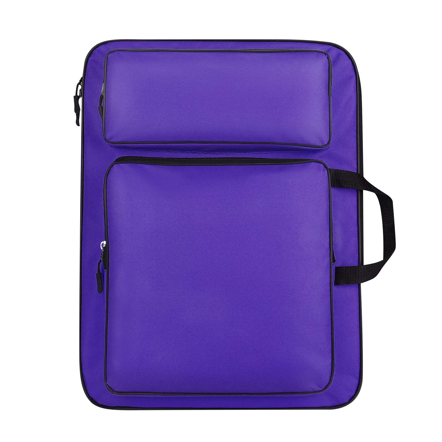 Art Portfolio Case A3 Artist Drawing Board Bag Waterproof Art Carrying Bag Portable Sketch Pad Storage Bag Artist Folder Case Tote Bag Shoulder Bag for Palette Paints Brushes Pencils (Dark Purple)