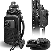 Magnetic Gym Bag – Water Bottle Holder with Strap | Crossbody Gym Pouch with Towel Hook & Phone Pocket | Hands-Free Bottle Carrier for Gym, Travel, & Outdoors