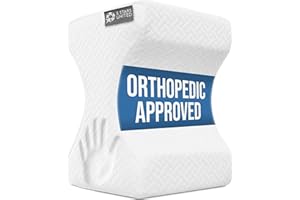5 STARS UNITED Knee Pillow for Side Sleepers - Hip Pain Relief, Memory Foam Leg Cushion for Side Sleeping - Between Legs Pillow for Sciatica & Lower Back Pain, White