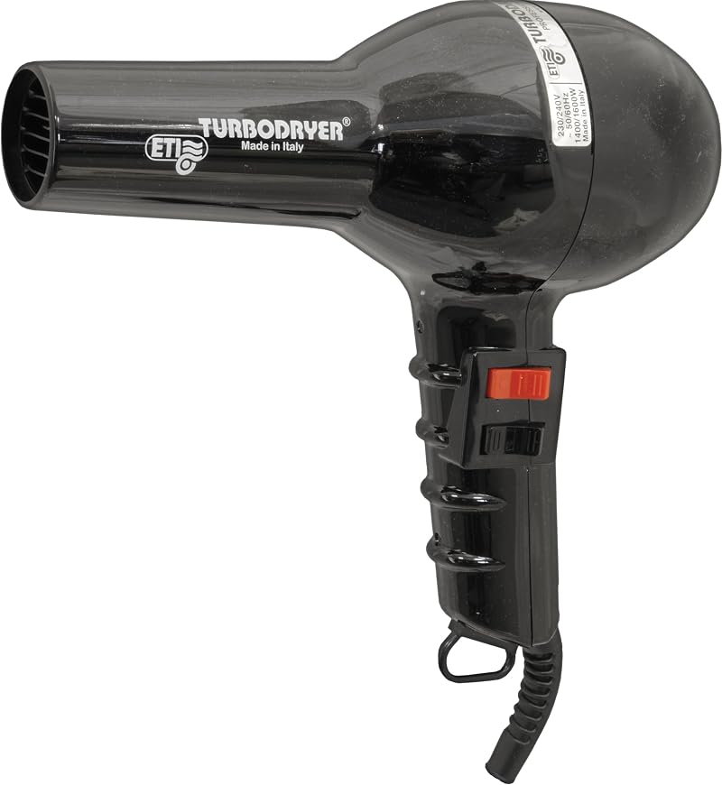 ETI Turbodryer 2000 Professional Hair Dryer Black 2 Speeds 4 Heat Settings
