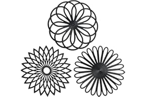 Smithcraft Silicone Trivets for Hot Dishes, Trivet Mat Hot Pads for Kitchen, Round Trivets for Hot Pots and Pans, Heat Resistant Mats for Countertop, Trivets Table & Quartz Countertops Color Black