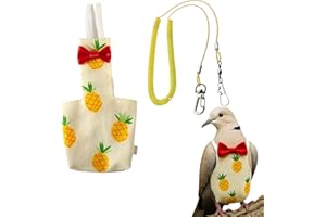 HOMEDY CRAFTS Pigeon Diaper Harness and Bird Leash Set, Birds Diapers for Pigeons and Stretch Leash Pigeon Harnesses, Diapers for Cockatiel Parrot Parakeet, Macaw Harness and Leashes, Pants (M-Yellow)