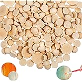 200 PCS Half Wooden Beads, 12/20mm Unfinished Natural Half Wooden Split Round Wood Balls, Small Halfs Round Decorative Wood Craft Beads Balls for Paint DIY Craft Christmas Party Decoration Supplies