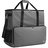 CURMIO Desktop Computer Travel Bag, Carrying Case for Computer Tower PC Chassis, Keyboard, Cable and Mouse, Bag Only, Grey