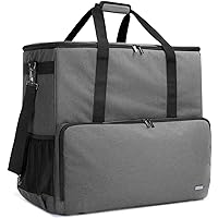 CURMIO Desktop Computer Travel Bag, Carrying Case for Computer Tower PC Chassis, Keyboard, Cable and Mouse, Bag Only, Grey