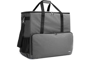 CURMIO Desktop Computer Travel Bag, Carrying Case for Computer Tower PC Chassis, Keyboard, Cable and Mouse, Bag Only, Grey