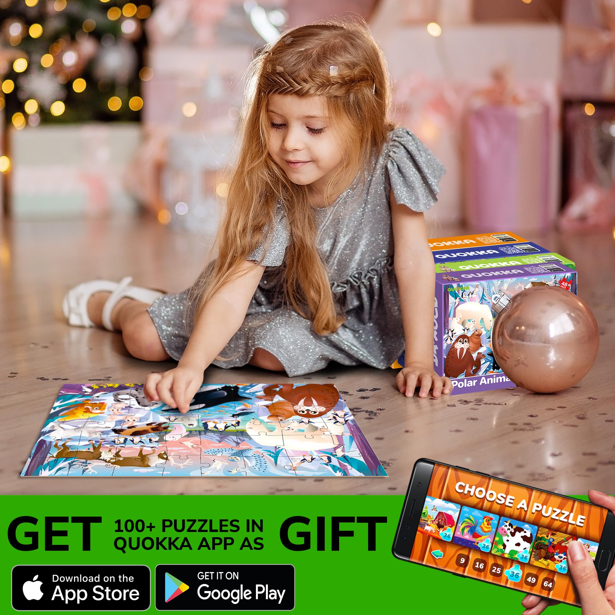 QUOKKA Puzzles for Kids Ages 4-6 – 4 x 48 Pieces Jigsaw Puzzles for Toddlers 2-4 – Children's Game Ages 3-5 for Learning Farm Animals – Educational Preschool Toy for Boys and Girls 4-8 Years Old