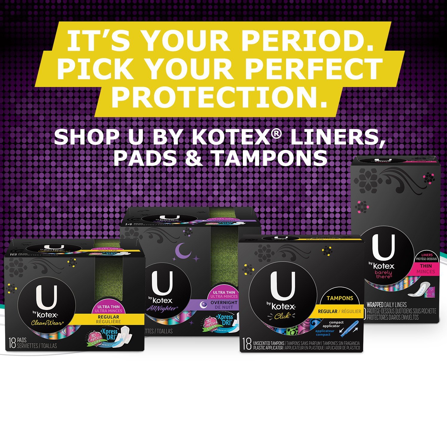U By Kotex Sleek Tampons, Regular Absorbency, FragranceFree, 34 Count