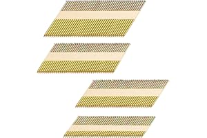 HW HAMWOO 34°Framing Nails,D Head Nail Pack, (2",2-1/2",3", 3-1/2"),Galvanized Paper Tape Strip Nails,Smooth Shank,for 30 to 34 Degree Framing Nailer(1200Pcs)