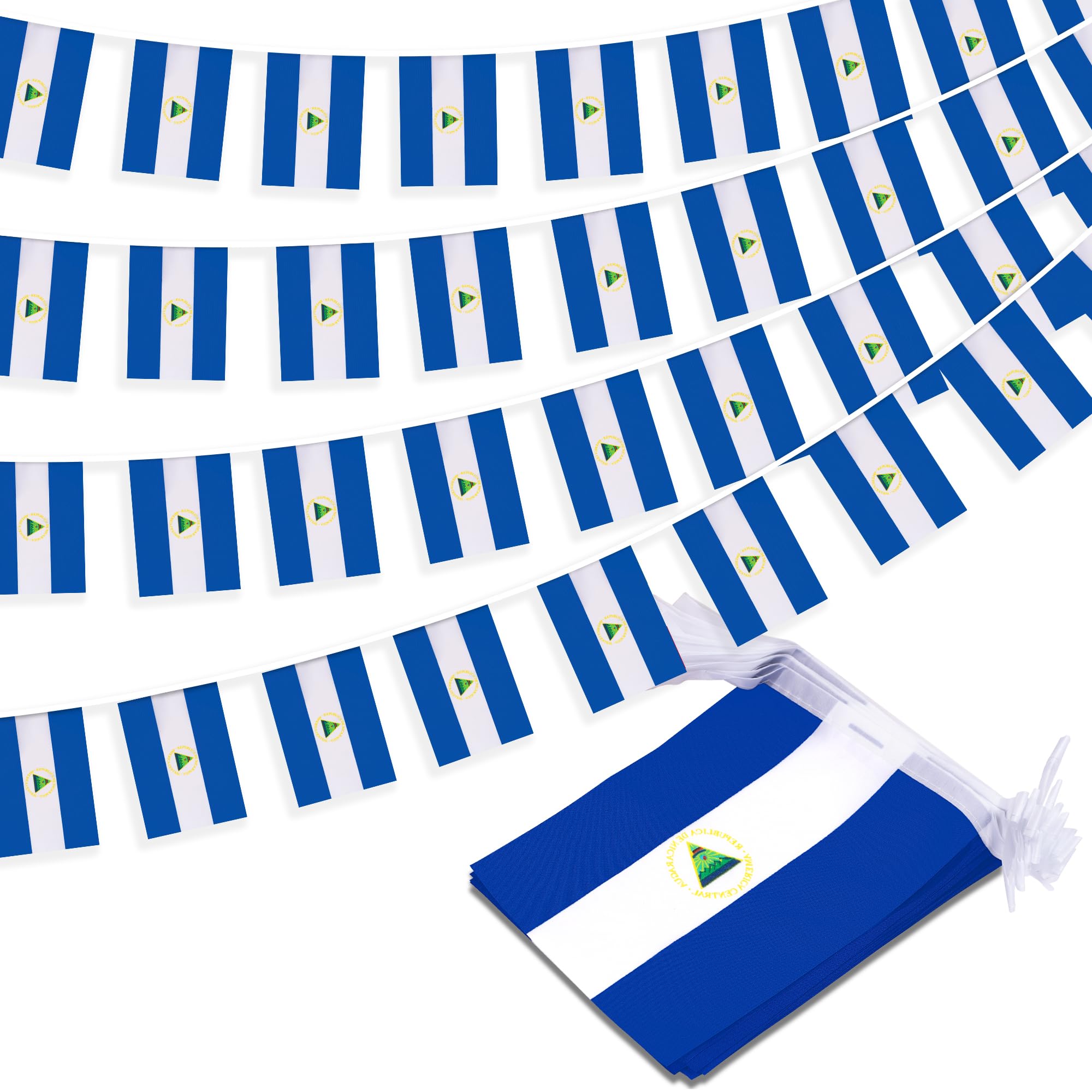 Nicaragua String Flag Pennant Banner, Small Mini