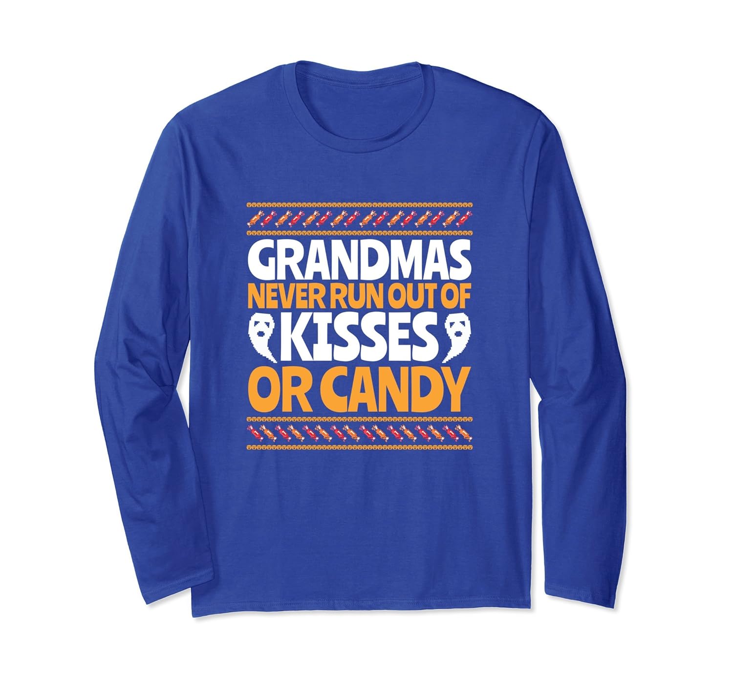 Grandma Kisses & Candy Nana Halloween Long Sleeve T-Shirt-ANZ