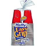 Hefty Easy Grip Plastic Party Cups 9-Ounce Red, 50-Count (Pack of 12)