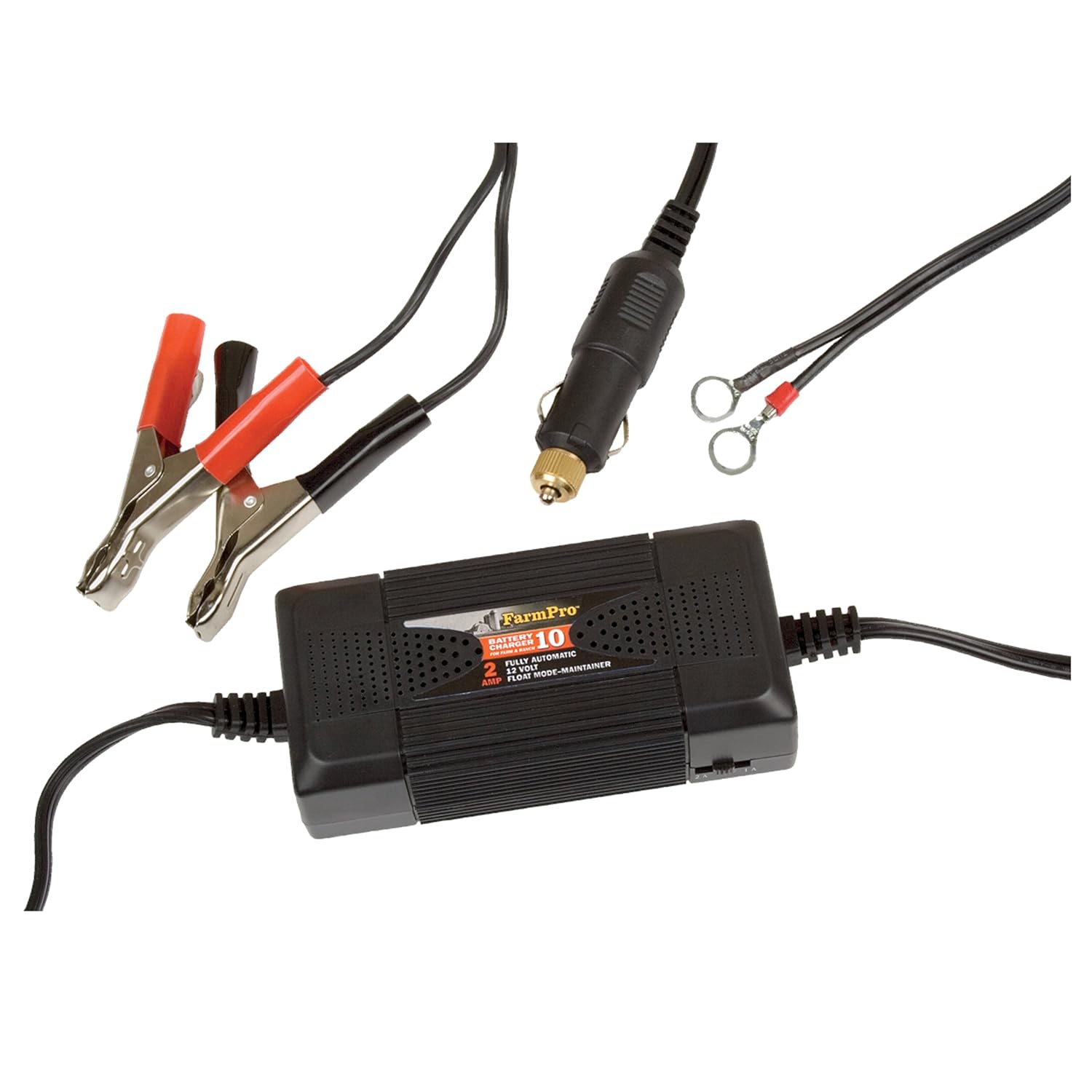 FarmPro FP10 12V Fully Automatic 2 AMP Battery Charger / Trickle Charger with
