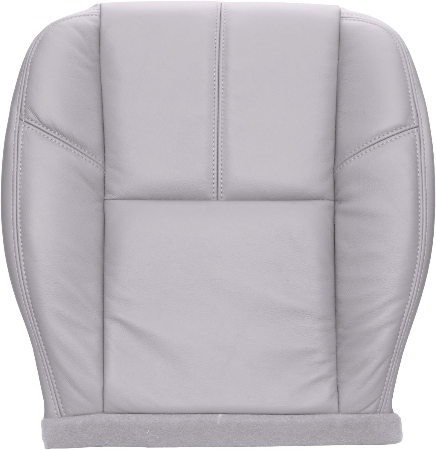The Seat Shop Driver Side Bottom Replacement Seat Cover in Light Titanium (Gray) Leather (Compatible with 2007 - 2013 Chevrolet Silverado, Avalanche and GMC Sierra 1500 New Body Style)