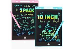 ROLWAY 2 Pack LCD Writing Tablet, 10 Inch Educational Drawing Pad Toddler Toys, Doodle Board, Birthday Gifts, Travel Toys for Kids Ages 3 4 5 6 7 8 (Pink + Blue)