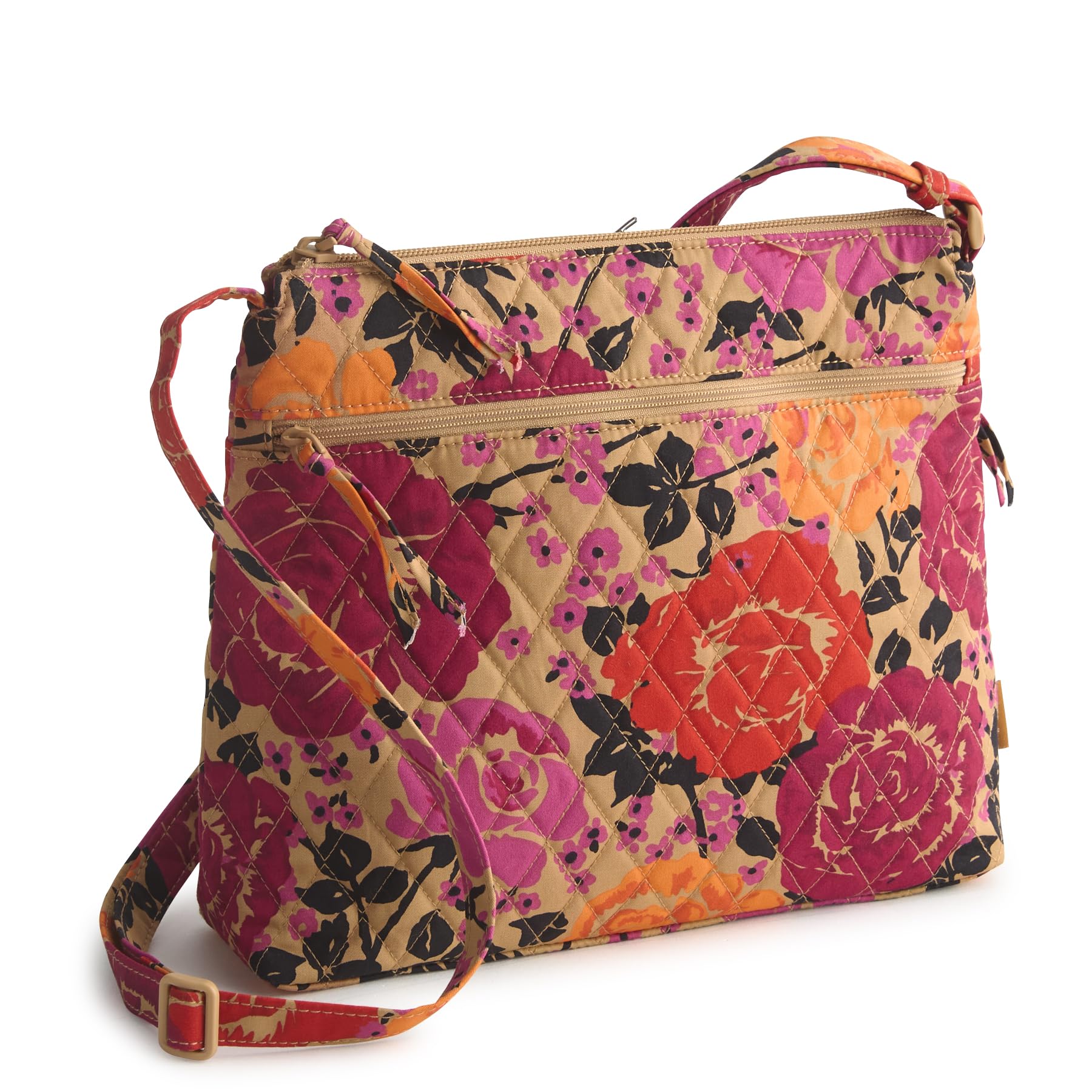 Premium Cotton Original Zip Hipster Crossbody Bag, Coming Up Roses, One Size