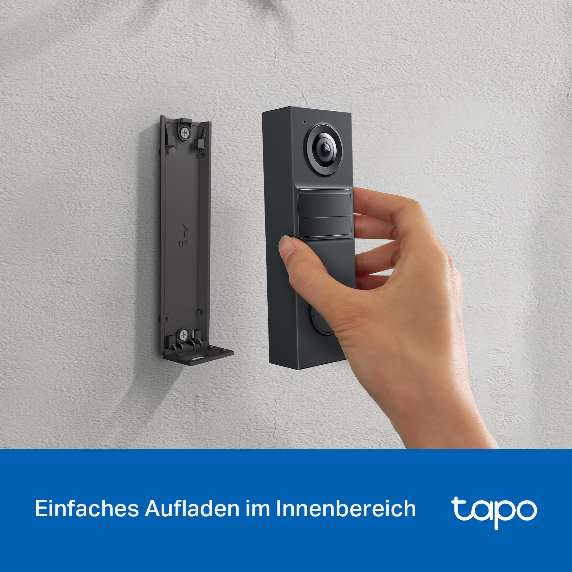Tapo D205 Akku-Videotürklingel | WLAN Türklingel mit Kamera | 2K, 160° Weitwinkel, Zwei-Wege-Audio | Integrierter Akku | Lokale Speicherung auf microSD & H500 HomeBase | Kompatibel Solarpanel 9