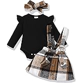 Newborn Infant Baby Girl Dress Clothes Winter Outfits Top Romper Overalls Dresses Suspender Skirt Set for Girls