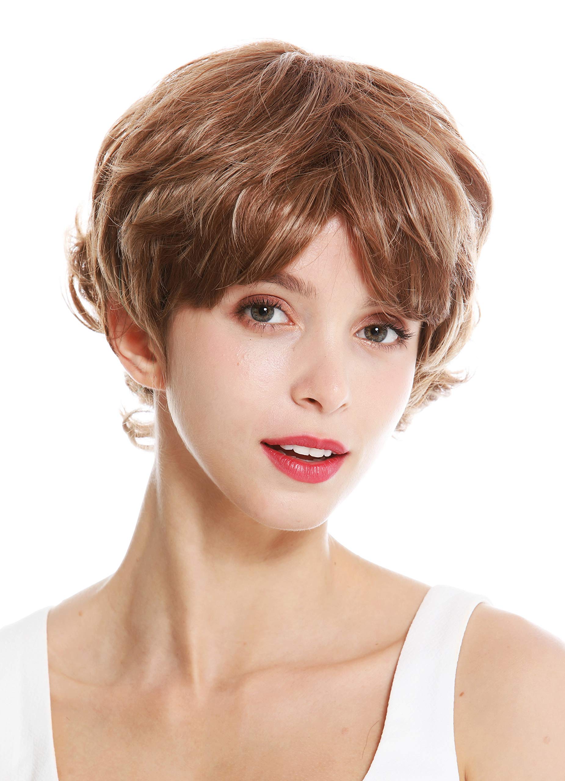 WIG ME UP - YZF-41008-12T16 women's quality wig fringe short wild wavy brown ash blonde highlights