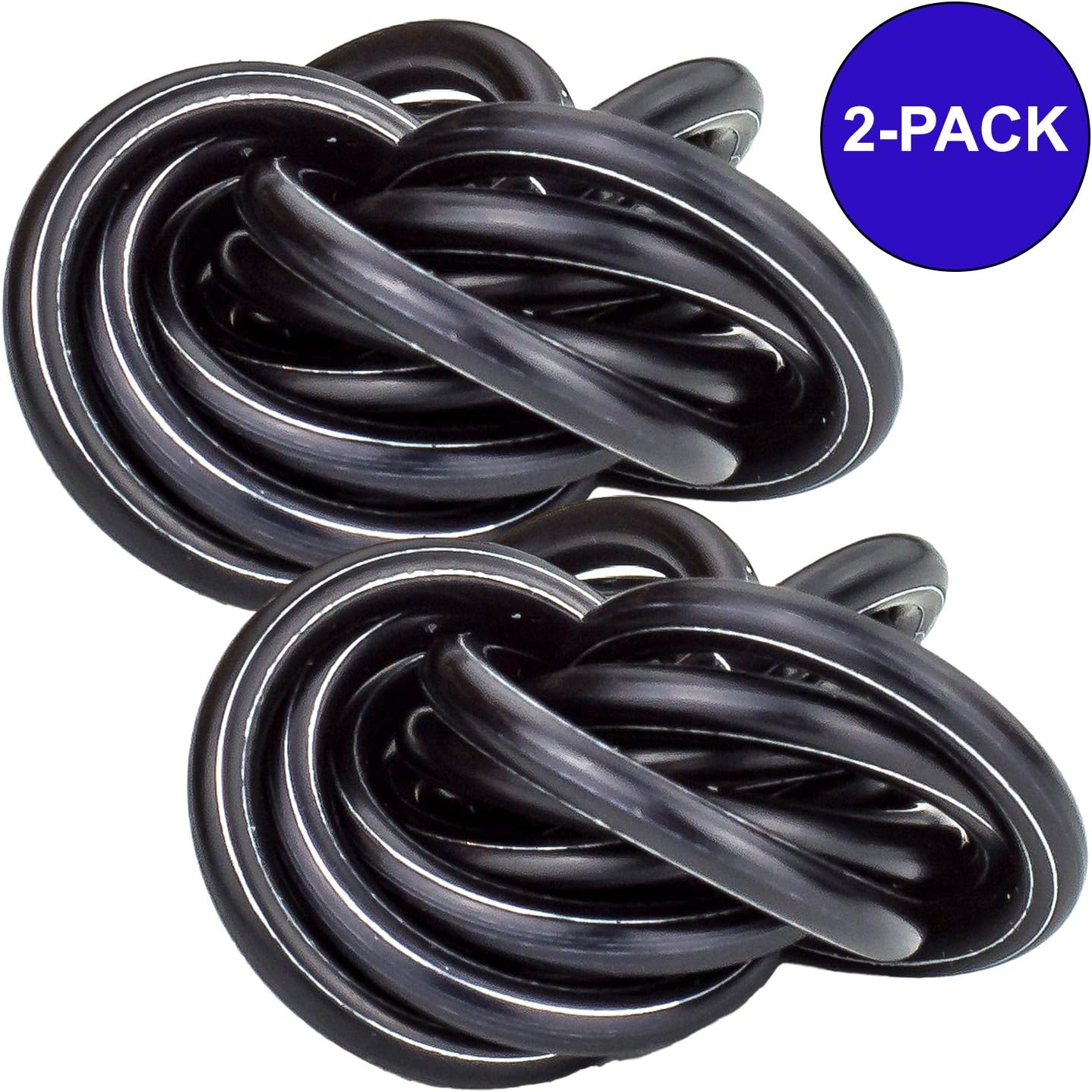 FidgetDoctor Fidget Ball / Fidget Toy / Anxiety Ball / Sensory Toy / Autism Toy / Infinity Ball - Anodized Aluminum Stress Reliever, Relax ADHD, Focus The Mind, Meditate Black (2-Pack), Small